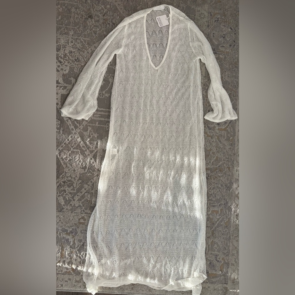 Monday Swimwear White Knit Coverup P/S